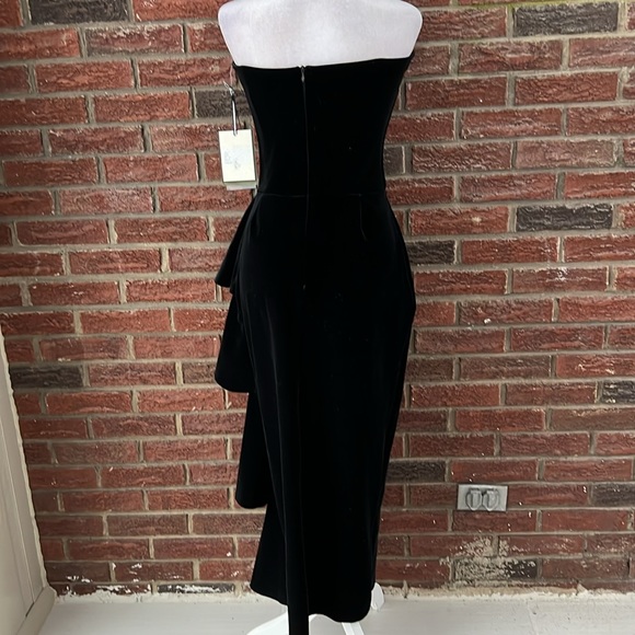 Chiara Boni La Petite Robe Gussie Velvet Tiered Ruffle Midi Dress 6 - Picture 5 of 7